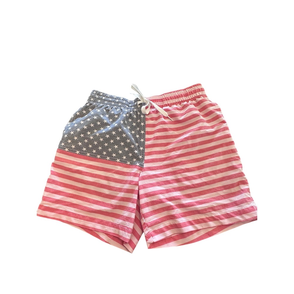 Chubbies Mens American Flag Swim Trunks Stars Stripes Red White Blue Small 5.5"